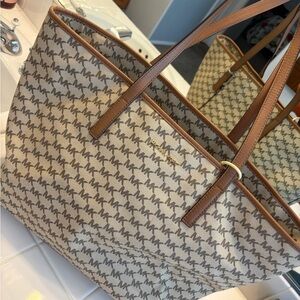 Michael Kors Brown and Cream Patterned Tote